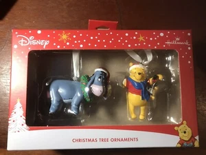 Hallmark DISNEY WINNIE THE POOH EEYORE & POOH ORNAMENT SET NIP flawed - Picture 1 of 9