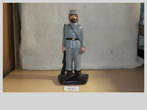 Antik Gusseisen Bürgerkrieg Soldat Türstopper Original graue Farbe - Bild 1 von 9