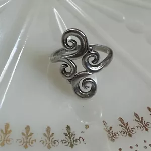 Retired James Avery Sterling Silver Scroll Ring Size 8 Must See - Picture 1 of 7