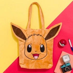 Official Pokemon Eevee Brown Plush Tote Bag - Picture 1 of 4
