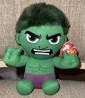TY Beanie Baby  6" Hulk Marvel Plush Toy Fuzzy Hair Preowned Strongest Avenger