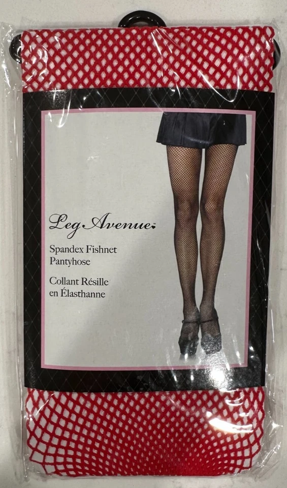 Pantimedias para mujer Red Fishnet, talla única, TOTALMENTE NUEVAS, Leg Avenue Foto 1 de 4