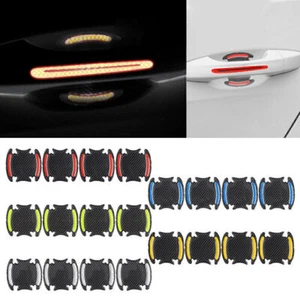 4pcs Universal Carbon Fiber Car Door Handle Reflective Scratches Protection - Picture 1 of 12