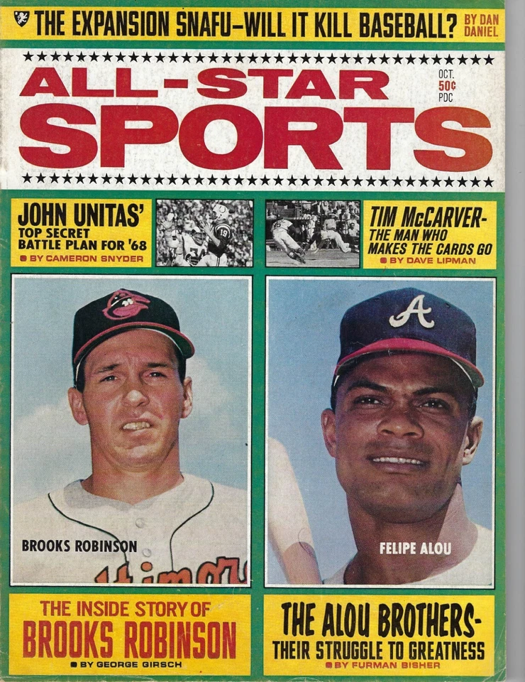 1968 All Star Sports baseball magazine Brooks Robinson Orioles Felipe Alou GOOD - Image 1 of 1