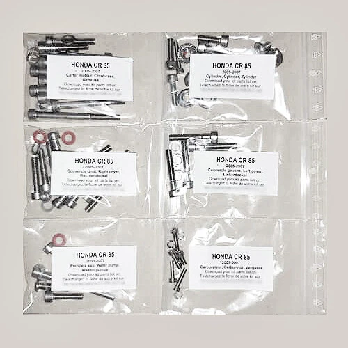 HONDA CR 85 2005-2007 Motor Completo Acero Inoxidable Allen Tornillo Kit CR85R CR85 Foto 1 de 1