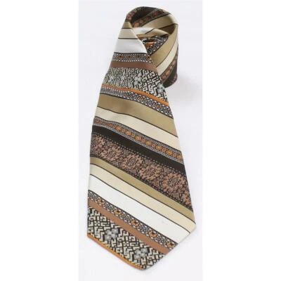 Alexander's Mens Stripes Regular Tie Necktie Brown Stripe - Image 1 of 3
