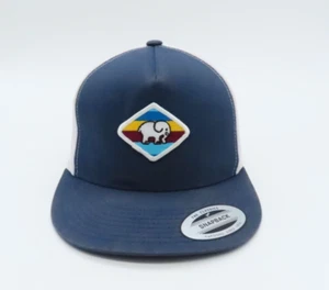 Ivory Ella Blue Elephant Logo Trucker Mesh Baseball Hat Cap Adjustable Snap Back - Picture 1 of 15