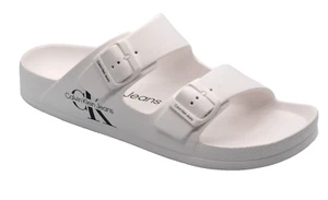 Calvin Klein Men's White Two Buckle Flip Flop Sandal Rubber Shoes Size US 12 - Picture 1 of 8