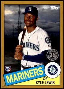 Kyle Lewis 2020 Topps 1985 35th Anniversary Series 2 5x7 Gold #85TB-41 3/10 Mari