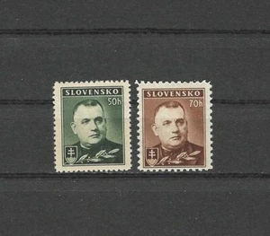 SLOVAKIA , 1939/44 , DR. JOSEF TISO , SET OF 2 STAMPS  , PERF , VLH - Picture 1 of 1