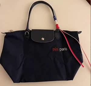 NEU LONGCHAMP LE PLIAGE BLAU mittellanger Griff Tres Paris limitierte Auflage - Bild 1 von 3