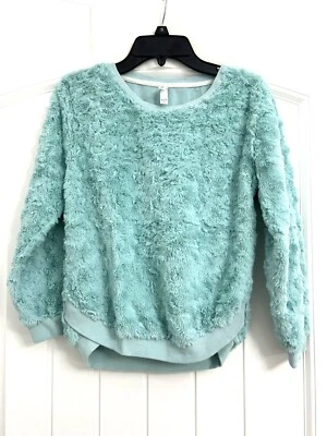 Xhilaration Sweater Girls Size M (7/8) Mint Green Color Pullover Fluffy Soft - Image 1 of 4