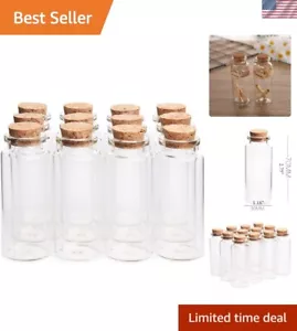 12 Pack 30ml Clear Glass Jars with Corks - Perfect for DIY Art and Keepsakes - Picture 1 of 9