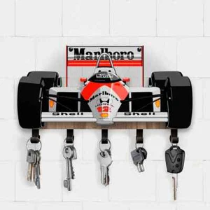 Wall Key Holder Rack Hanger Home Decor - McLaren MP4/4 Senna- FREE SHIPPING - Picture 1 of 6