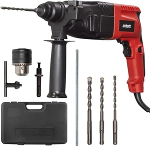 Taladro rotativo Amtech, con cable - taladro SDS con 3 modos para madera, metal y más - Imagen 1 de 8