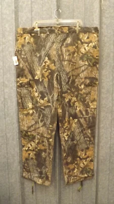 Vtg NEW Mossy Oak Camo 6 Pocket Cargo Pants Cotton Chamois XL 44-46  USA Made - Image 1 of 4