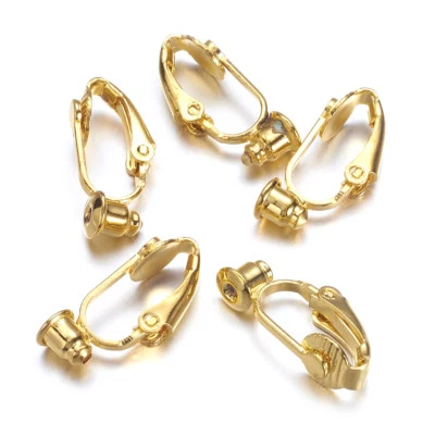 10件装金色黄铜夹式耳环坯无镍转换器发现19毫米 — 第 1/2 张图片