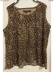 Ladies Size 18 Chiffon Style Leopard Print Blouse Top - Picture 1 of 3