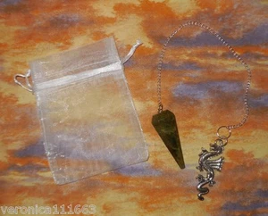 Vesuvanite Pendulum Dragon NEW Organza Bag Divination Wisdom Strength Courage - Picture 1 of 4