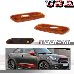 For Mini Cooper Countryman 12-17 R60 R61 Amber Lens Side Marker Lights Cover Set - Picture 1 of 8