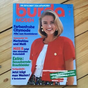 BURDA 4/1989 Schnittmuster Zeitschrift 80s Brautkleid Bermuda Shorts Wickelbluse