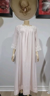 Christian Dior Neiman Marcus винтажная ночная рубашка халат M розовый кружева вышитый #C7 - Изображение 1 из 4