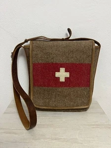 KARLEN SWISS Schweizer Armee Decke Messenger Bag Leder verstellbare Riemen - Bild 1 von 6