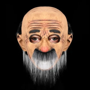 tocado abuelos cara peluca Halloween caliente anciano máscara - Imagen 1 de 12