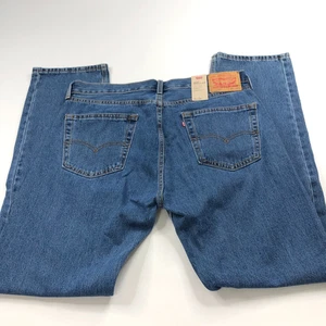 Jeans Levi's 505 regular dritto NUOVO 36 (veste 36W 34L) blu denim vita media - Foto 1 di 9