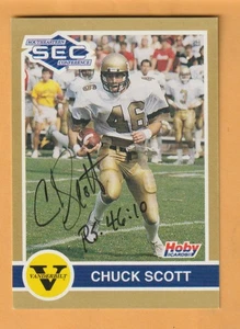 Chuck Scott Vanderbilt Commodores AUTO Signed 1991 SEC Hoby Dallas Cowboys - Picture 1 of 2