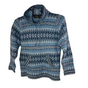 American Southside Alpaka Wolle Hoodie Pullover Langarm Peru Blau Medium Damen - Bild 1 von 6