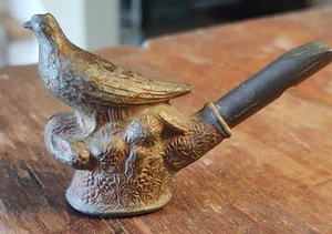 Antique Cast Metal Bird Pigeon Whistle Toy Figural Very Detailed - Picture 1 of 2