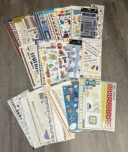 New Old Stock Early 2000s Lot of 16 Scrapbook Border Long Stickers 12 Used - Picture 1 of 5