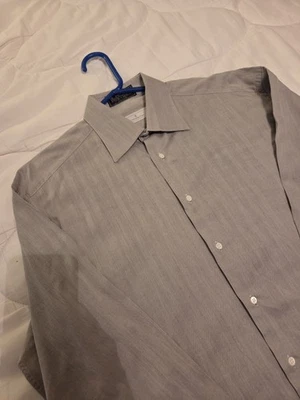 Camisa Ermenegildo Zegna Para Hombres 40 15 3/4 Gris Rayas Algodón Puño Francés Foto 1 de 4
