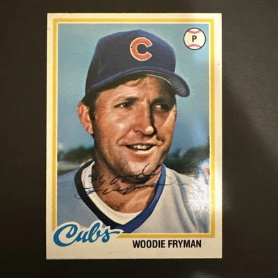 1978 Topps - Woodie Fryman #585 Autograph TTM Cubs - Image 1 of 2
