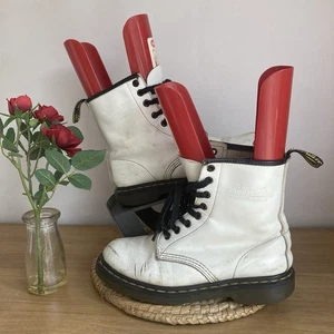 Ladies White Dr Martens Air Wair Boots 1460 Uk Size 5 WITH DEFECTS - Picture 1 of 24