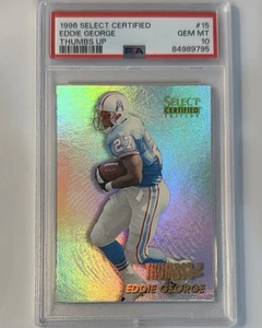 1996 Select Certified Eddie George Thumbs Up PSA 10 Rookie Year Pop 1 - Picture 1 of 2
