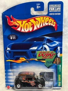 2002 Hot Wheels #11 Treasure Hunt 11/12 MINI COOPER Black w/Real Riders  - Picture 1 of 3