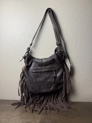 Jessica Simpson Brown Suede Fringe Cross-body Bag - Image 1 of 4