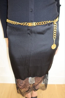 Cinto folheado a ouro Chanel 1994 com elos de corrente - Imagem 1 de 4