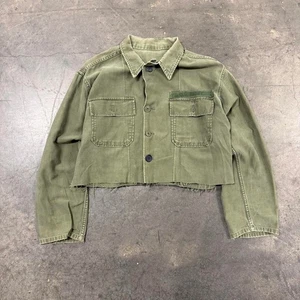 Vintage 1970s Cropped Military Jacket  Size M - Picture 1 of 7