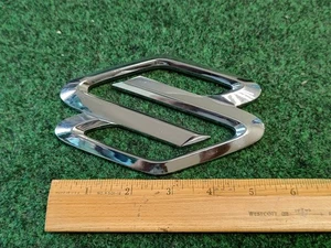 Suzuki Chrome S Emblem Badge Logo OEM V200 Name Plate Genuine Vintage 2M9 - Picture 1 of 7