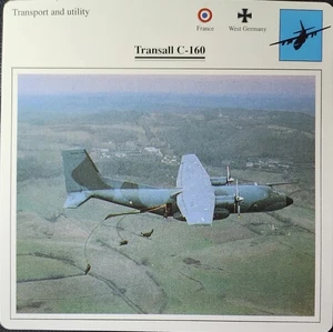 Transall C-160 C 160 Flugzeug Bild Original Vintage Info Flugzeug Sammlerkarte - Bild 1 von 2
