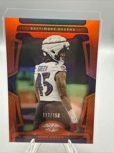 2025 Panini Certificato Mike Green RC Specchio Arancione 117/150 Baltimore Ravens #131 - Foto 1 di 2