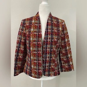 Black Label Evan-Picone Multicolor Plaid Jacket - size 4 - Picture 1 of 8