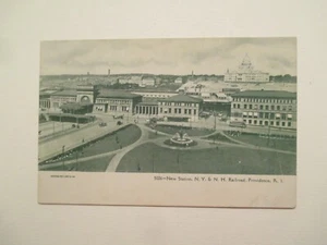 Providence Rhode Island Postkarte Neuer Bahnhof NY & NH Eisenbahn RI - Bild 1 von 2