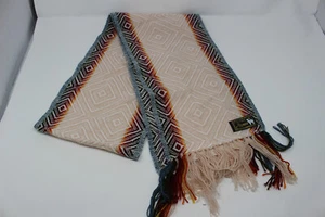 Punandino Alpaca Wool Scarf Soft Lightweight Coral Staggered Fringe ~ 5.5' x 8" - Picture 1 of 16