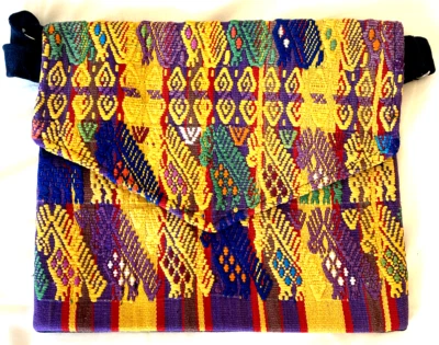 Bolso Huipil Bandolera Cartera Bordado Flores Denium Guatemala Nuevo Boho #AI Foto 1 de 4