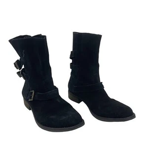 Botas de motociclista Steve Madden negras con hebilla de cuero talla 10 para mujer usadas - Imagen 1 de 7
