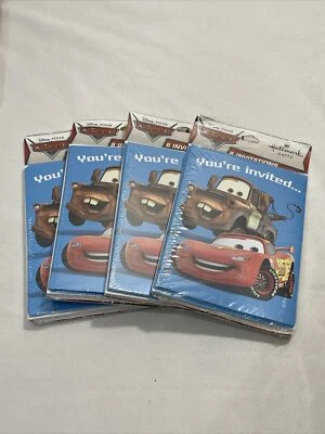 4 Lot Party Invitations DISNEY PIXAR CARS 8 Pk Cards Birthday Supplies Hallmark - Image 1 of 4